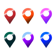 Free vector location gradient icons