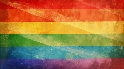 LGBTQ Pride flag vintage background vector presentation design with copy space