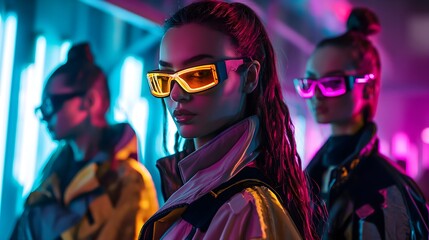 Futuristic woman in avant-garde attire	