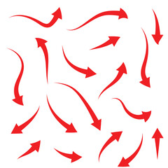 Free vector hand drawn red srrow brushes