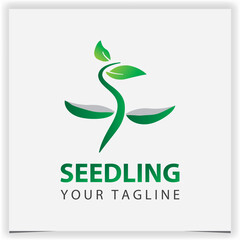 abstract sprout logo icon design with seed growth graphic symbol for green green earth vector logo template