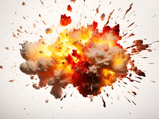 explosions and real isolated on white background