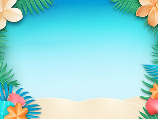 Fototapeta na wymiar Summer sale banner themed background with empty copy space