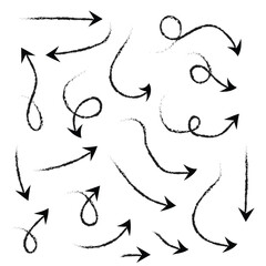 Hand drawn chalk style arrows