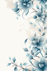 light jade and rosewood color floral vines boarder style vector illustration 
