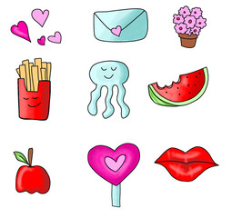 set of icons for valentines day