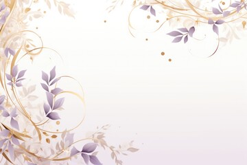 light lavenderblush and pale gold color floral vines boarder style vector illustration