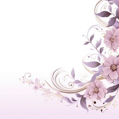 light lemonchiffon and pale coral color floral vines boarder style vector illustration