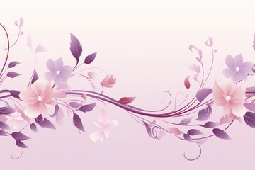 Fototapeta na wymiar light lemonchiffon and pale coral color floral vines boarder style vector illustration