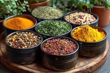 Indian traditional spice blender creating unique spice blends for culinary delights.