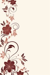 light maroon and pale slate color floral vines boarder style vector illustration 