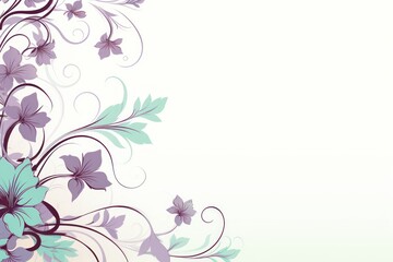Fototapeta na wymiar light mintcream and blush peach color floral vines boarder style vector illustration 