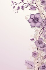 Fototapeta na wymiar light oldlace and pale mauve color floral vines boarder style vector illustration 