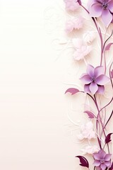Obraz na płótnie Canvas light oldlace and pale mauve color floral vines boarder style vector illustration 