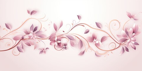 light orchid and pale copper color floral vines boarder style vector illustration