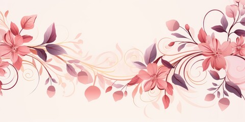 Fototapeta na wymiar colorful floral vines vector illustration with blank copy space
