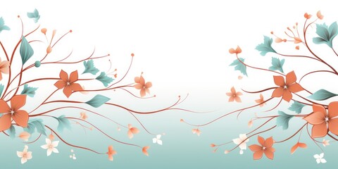 colorful floral vines vector illustration with blank copy space