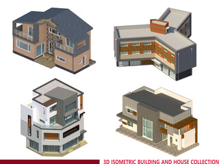 3d render of a building and house