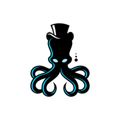 vector octopus wearing a cowboy hat