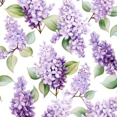 Lilac several pattern flower, sketch, illust, abstract watercolor
