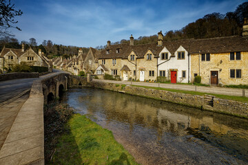 Fototapeta premium The bridge over the river in the picturesque village of Castle Combe in the Cotswolds Wiltshire UK
