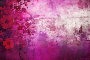 magenta abstract floral background with natural grunge textures 