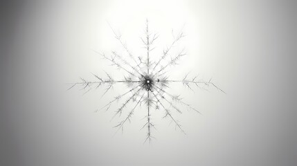 A delicate snowflake captured in a single line drawing.