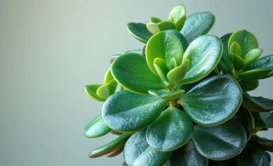 Fototapeta premium Crassula (Jade Plant) , white background