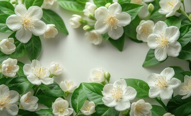 Fototapeta premium Jasmine Flowers , white background