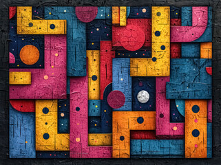 Memphis Style Art for Prints