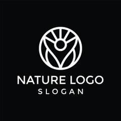 Nature Farm Field Simple Logo Branding.