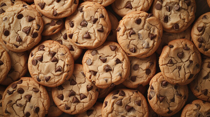 Chocolate chip cookies background
