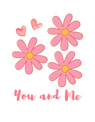 you and me, happy valentine's day, love, valentines day typography t-shirt design