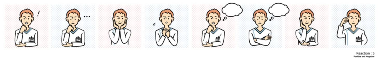 人物イラスト｜看護師（リアクション）