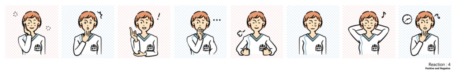 人物イラスト｜看護師（リアクション）