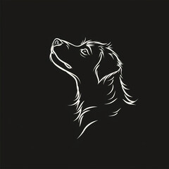 Fototapeta premium single line trendy minimalist dog logo sign with silhouette for conspicuous flat modern logotype design