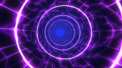 Loop Of The Sci-Fi Net Purple And Blue Tunnel Wormhole. Creative background. Copy paste area for texture