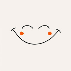 single line trendy minimalist happy smile logo sign with silhouette for conspicuous flat modern logotype design