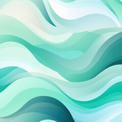 Mint green gradient colorful geometric abstract circles and waves pattern