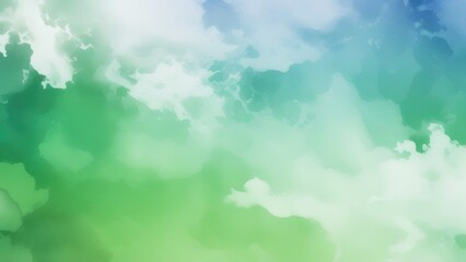 blue green and white watercolor background with abstract cloudy sky concept with color splash design and fringe bleed stains and blobs