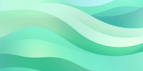 Foto auf Alu-Dibond Mint green gradient colorful geometric abstract circles and waves pattern © Celina