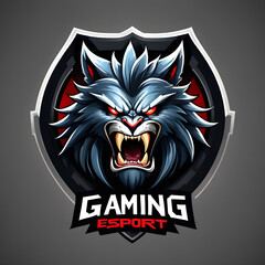 angry lion head mascot gaming logo, illustration, vector high detail Ai