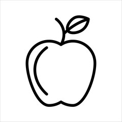 Apple icon vector. Apple fruit symbol illustration. Flat design style on white background.