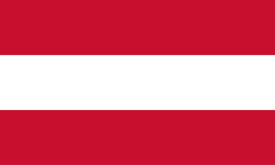Red and white flag of European country of Austria. Illustration made January 28th, 2024, Zurich, Switzerland.