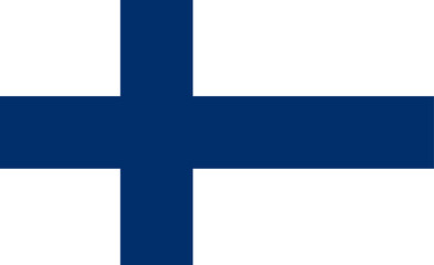 Flag of European country of Finland with blue cross against white background. Illustration made January 28th 2024, Zurich, Switzerland.