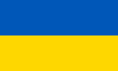 Blue and yellow flag of country of Ukraine. Illustration made January 28th, 2024, Zurich, Switzerland.
