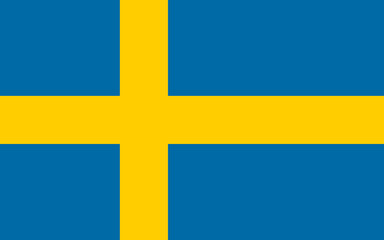 Flag of European country of Sweden with yellow cross against blue background. Illustration made January 28th 2024, Zurich, Switzerland.