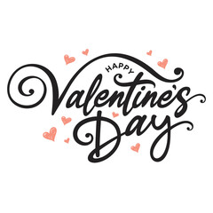 Happy valentines day hand lettering, words, text, typography, card, banner, background, poster design for Valentines day social media post, sale flyer template, gift, label, ad, copy space, isolated