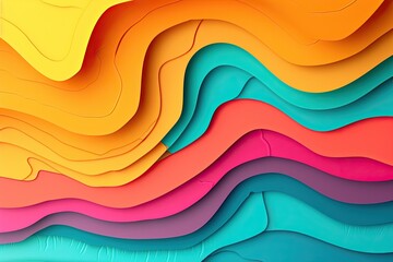 Abstract colorful paper cut background and wallpaper