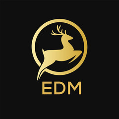 EDM Letter logo design template vector. EDM Business abstract connection vector logo. EDM icon circle logotype.
